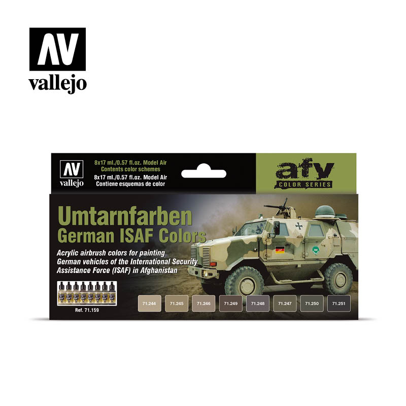 Vallejo Vallejo Umtarnfarben German ISAF Colors Model Air Paint Set, 8x17 ml