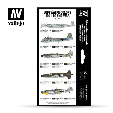 Vallejo Luftwaffe Colors 1941 to End-War Paint Set, 8x17 ml