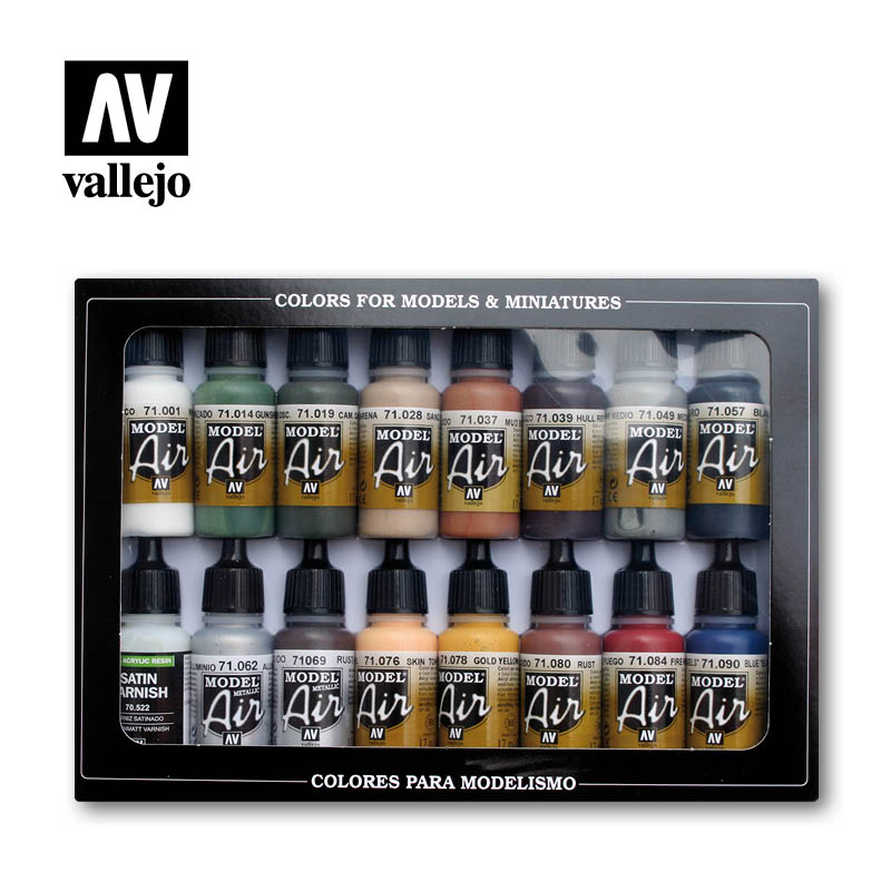 Vallejo Railway Colors (Europe) Model Air Acrylic Paint Set, 16x17 ml