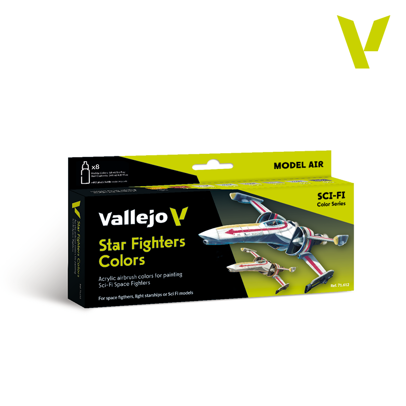 Vallejo Model Air Star Fighters Colors Paint Set, 8x18 ml