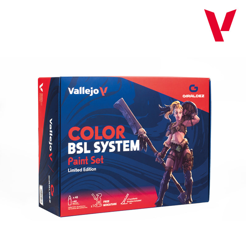 Vallejo Color BSL System Paint Set, 48x18 ml + 3x brushes + 1
