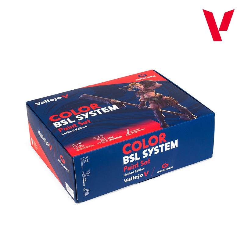 Vallejo Color BSL System Paint Set, 48x18 ml + 3x brushes + 1