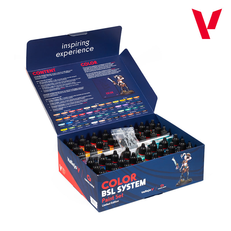 Vallejo Color BSL System Paint Set, 48x18 ml + 3x brushes + 1