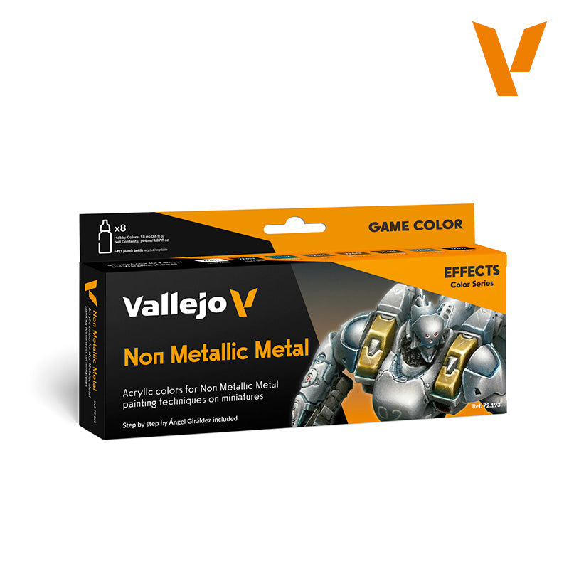 Vallejo Game Color Non Metallic Metal Paint Set, 8x18 ml