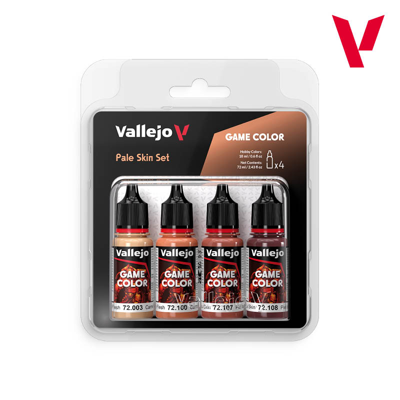 Vallejo Game Color Pale Skin Acrylic Paint Set, 4x18 ml