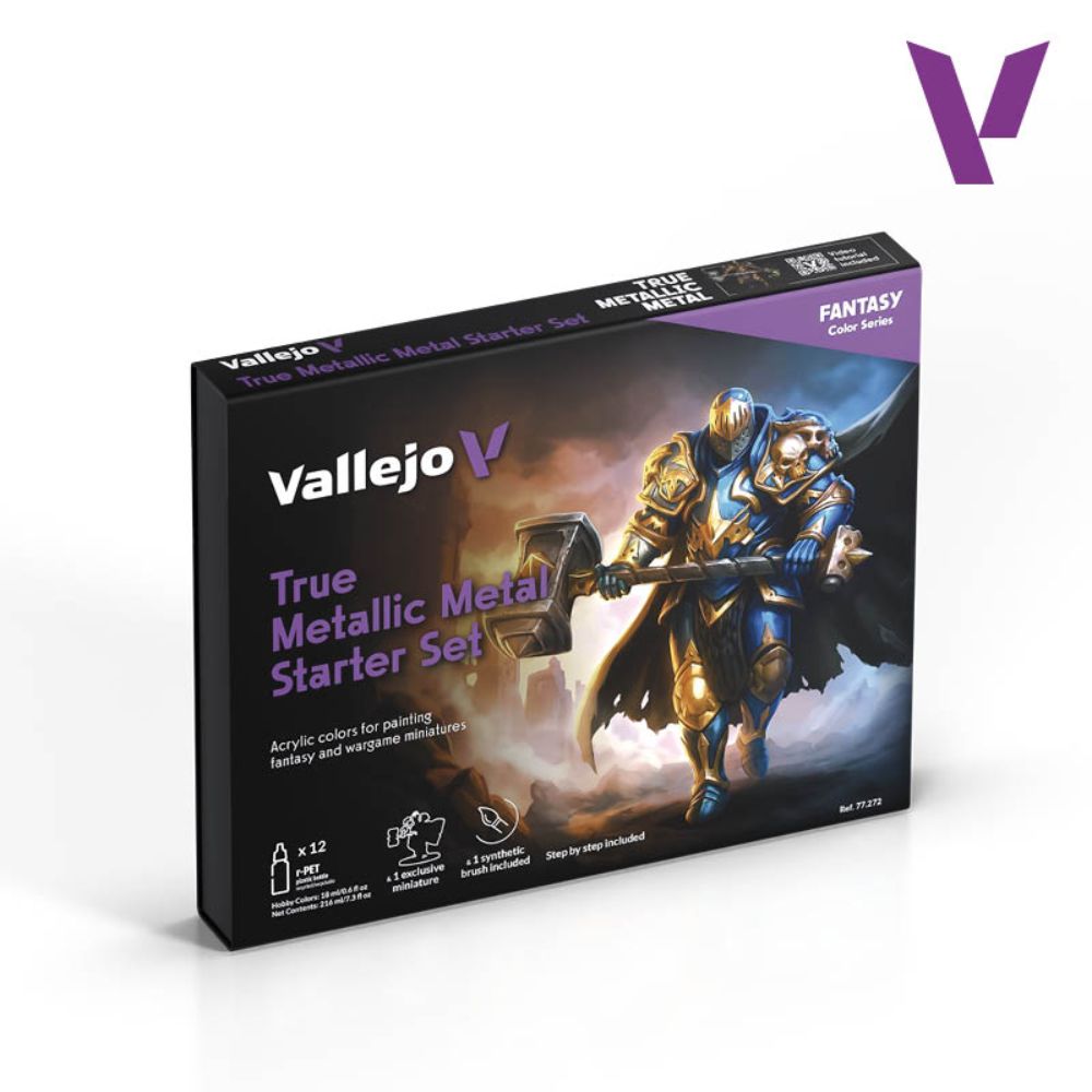Vallejo True Metallic Metal Starter Set, 12x18 ml