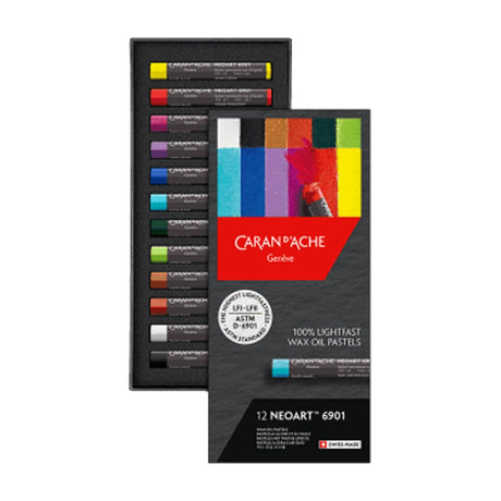 Caran d'Ache NEOART Wax and Oil Pastels Set of 12