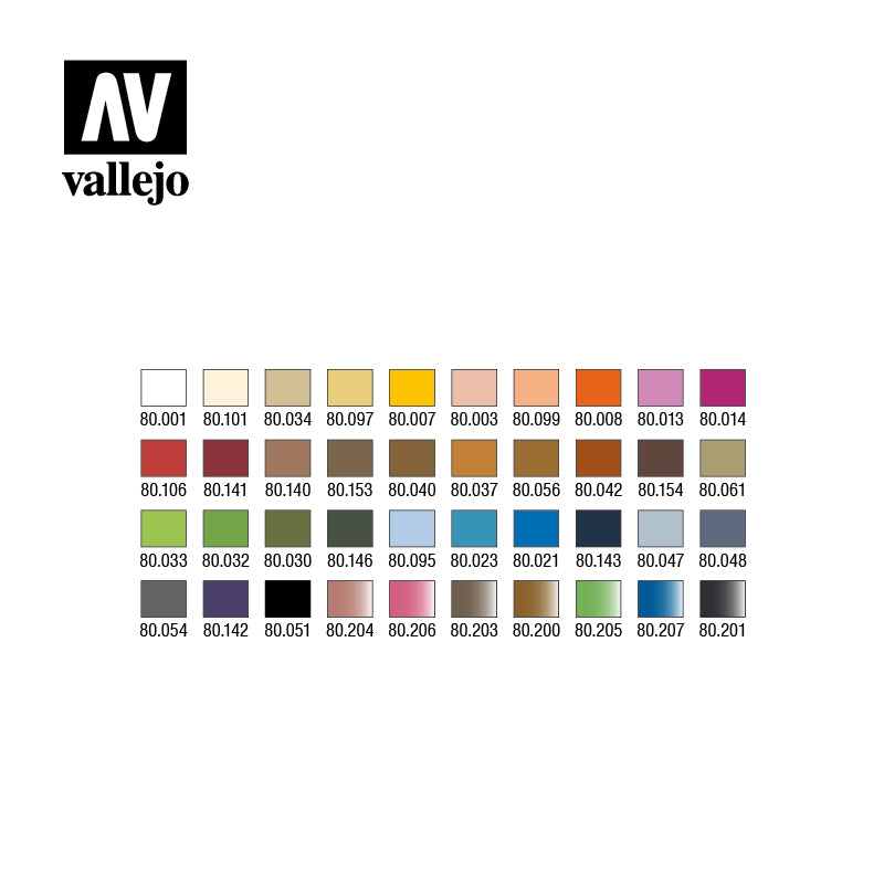 Vallejo WizKids Basic Starter Case Acrylic Paint Set, 40x8 ml