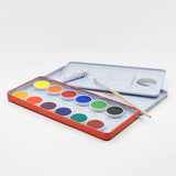 Stockmar Opaque Colour Watercolour Set, 12 colours + opaque white paint tube, brush, and palette