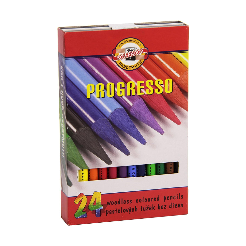 Koh-I-Noor Progresso Woodless Coloured Pencil Set, 24 pcs.