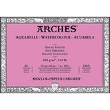 Arches Watercolor Paper Pad, Hot Pressed, 300 gsm, 100% Cotton, 20 Sheets