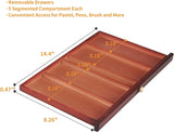 MEEDEN 6-Drawer Artist Supply Storage Box, Dark Walnut color