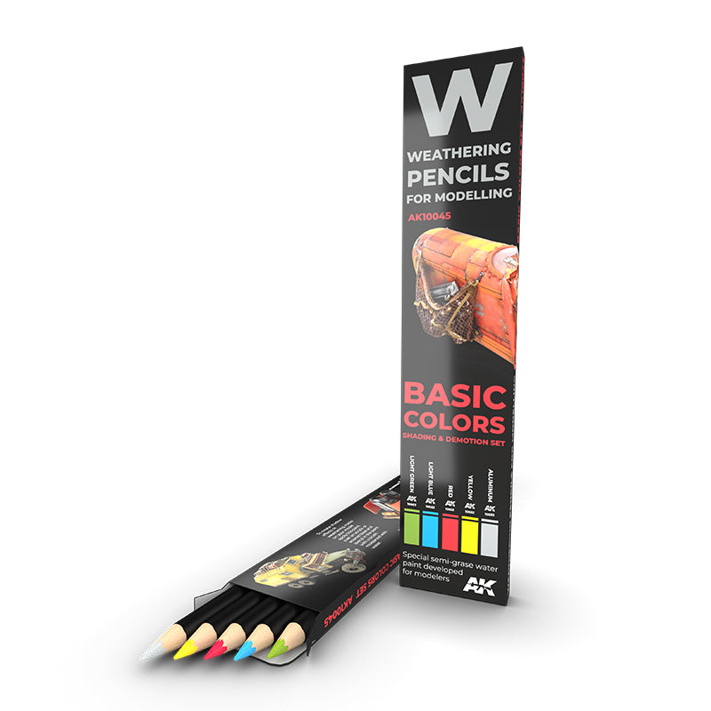 AK Interactive Basic Colors: Shading & Demotion Pencil Set, 5 colours