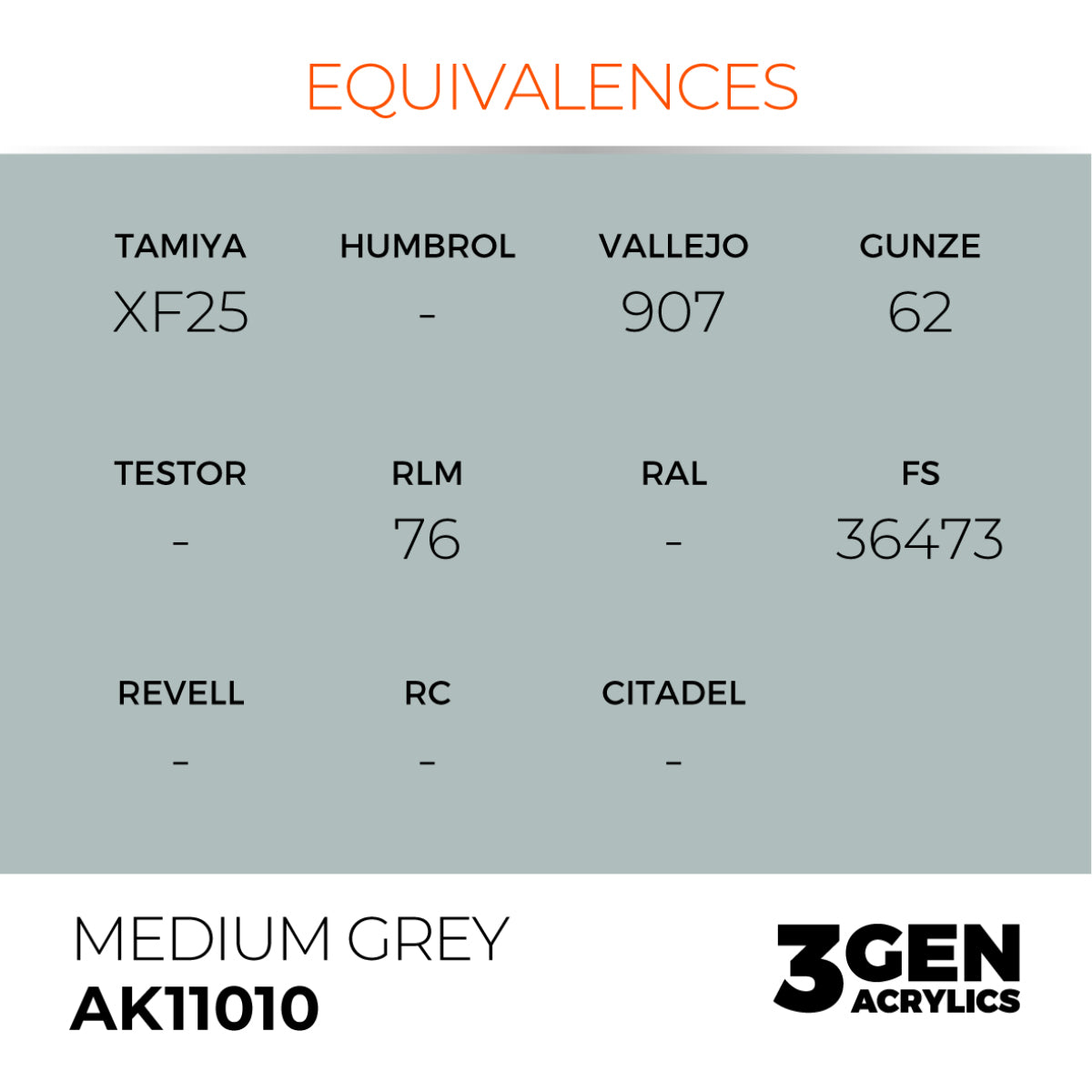 AK Interactive 3GEN Acrylic Paint, colours 1-73 (part 1/3)