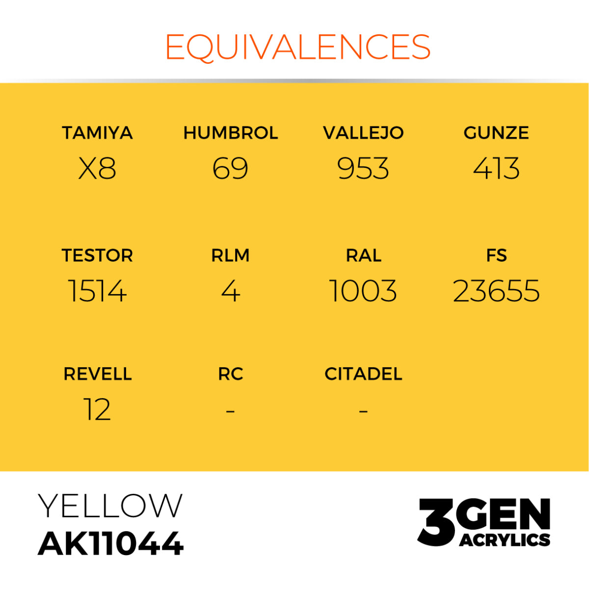 AK Interactive 3GEN Acrylic Paint, colours 1-73 (part 1/3)