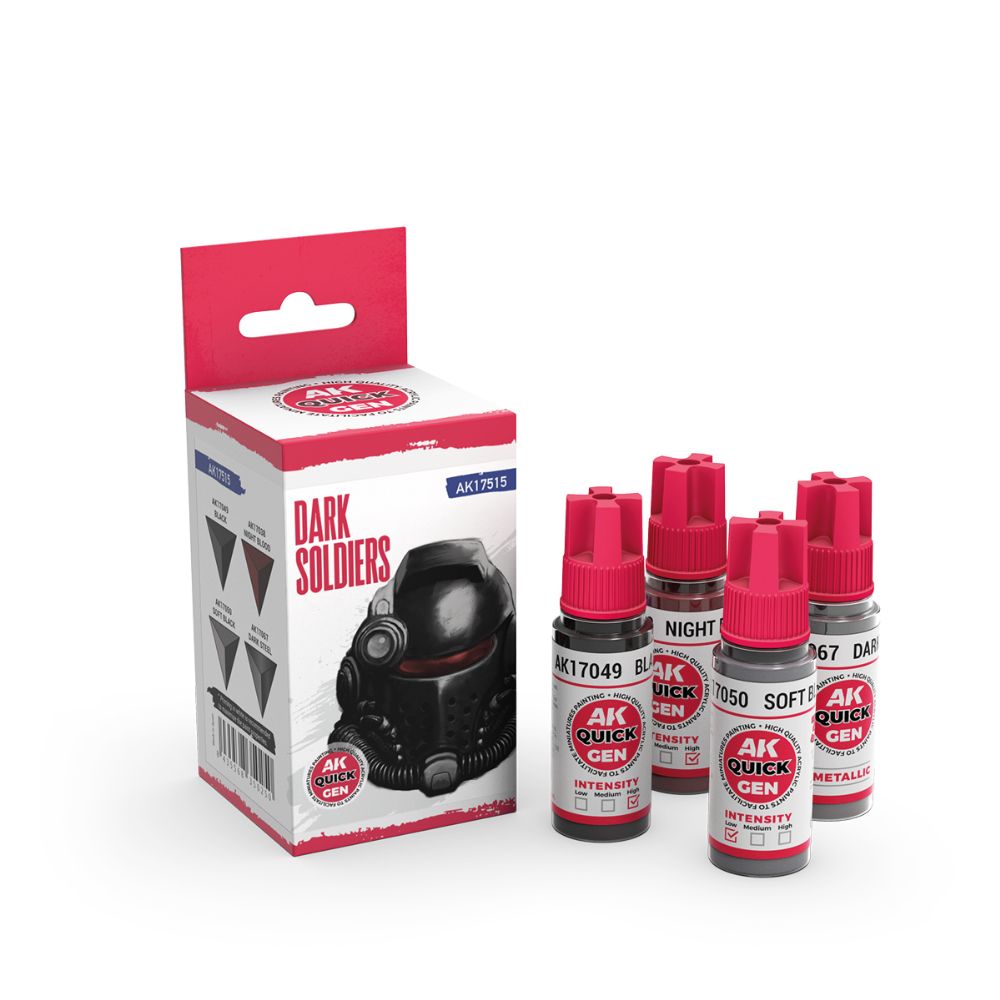 AK Interactive Dark Soldiers Quick Gen Set, 4×18 ml