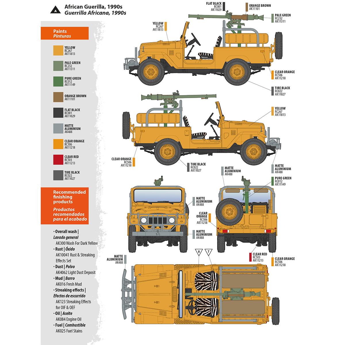 AK Interactive FJ43 Pickup with SPG-9 Recoilless Gun Scale Model, 1:35