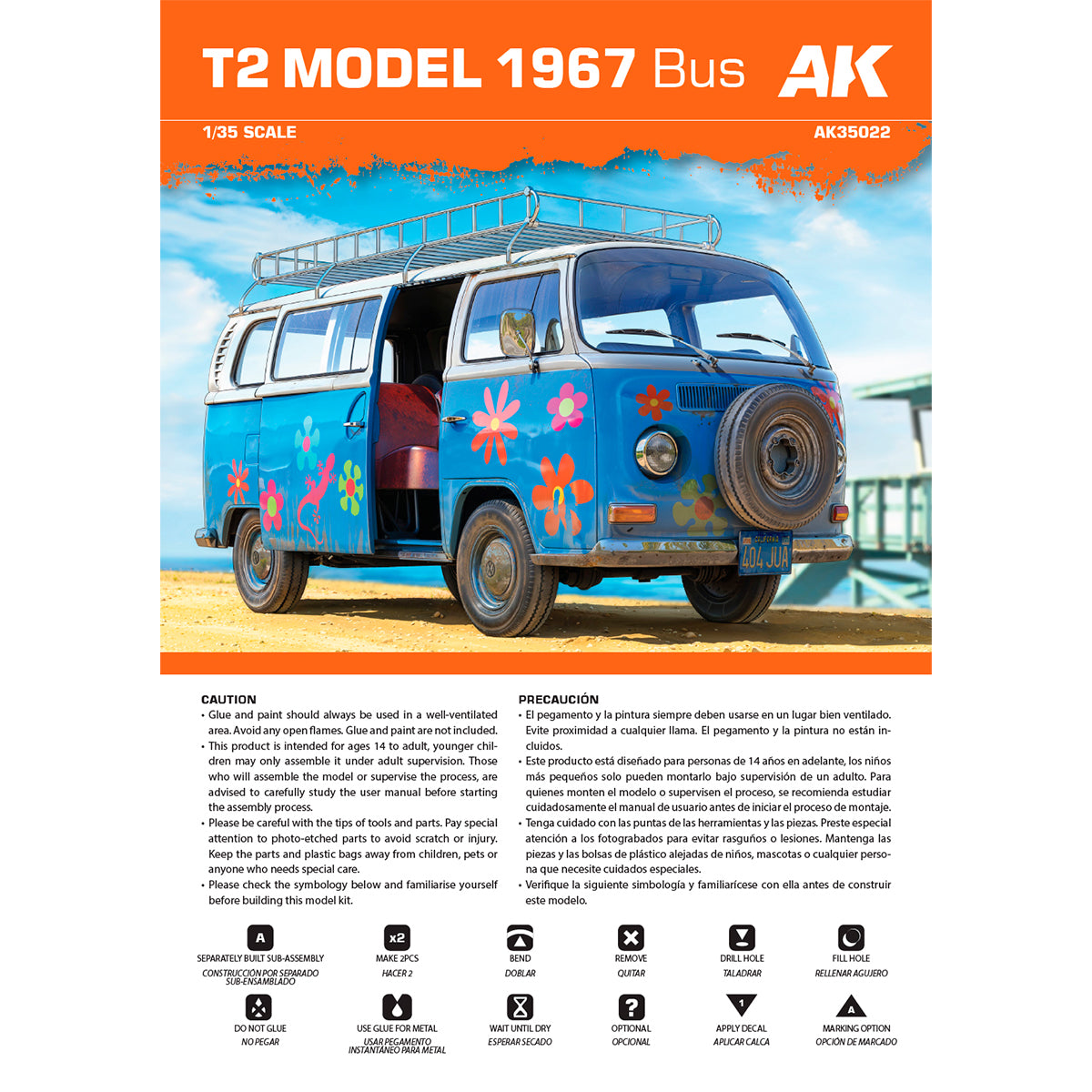 AK Interactive T2 Model 1967 Bus Scale Model, 1:35