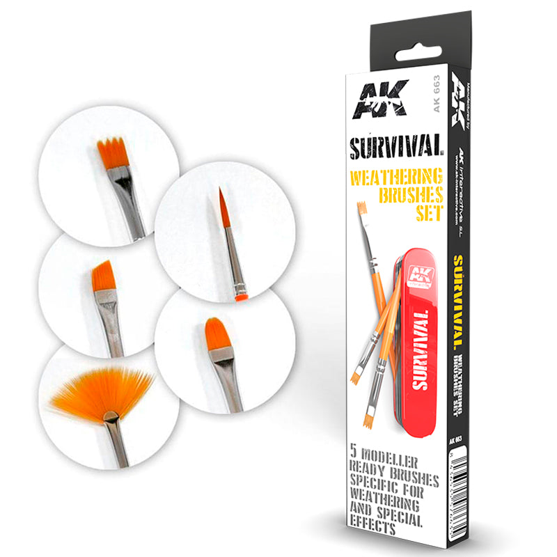 AK Interactive Survival Weathering Brushes Set