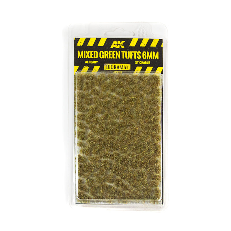 AK Interactive Mixed Green Tufts, 6 mm