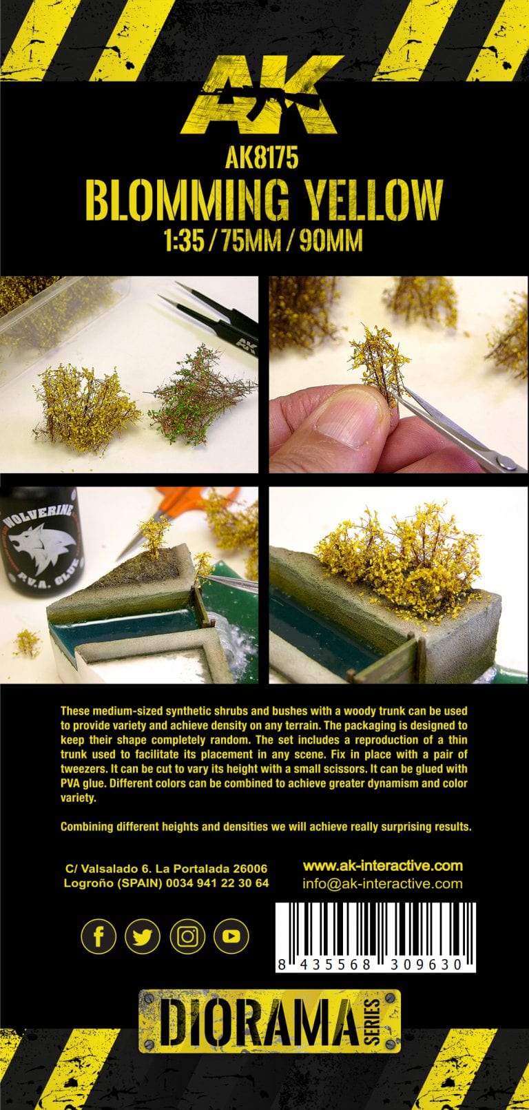 AK Interactive Blomming Yellow Shrubberies, 1:35