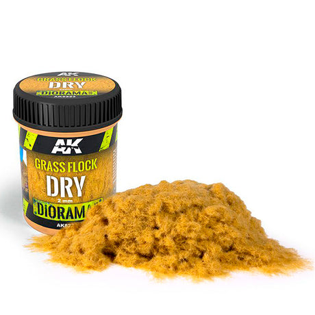 AK Interactive Dry Grass Flock, 2 mm, 250 ml