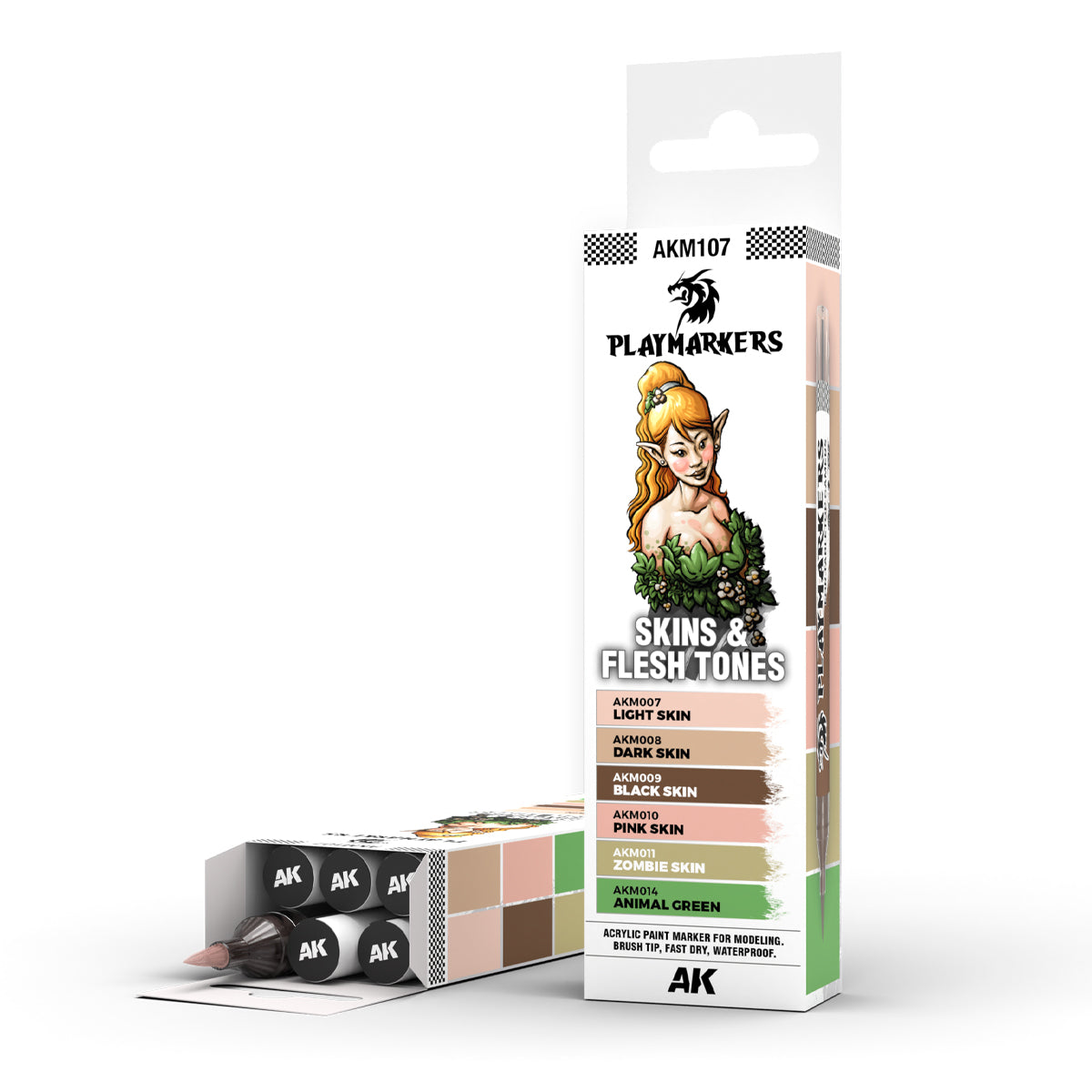 AK Interactive Playmarkers Skins & Flesh Tones Set, 6 pcs.