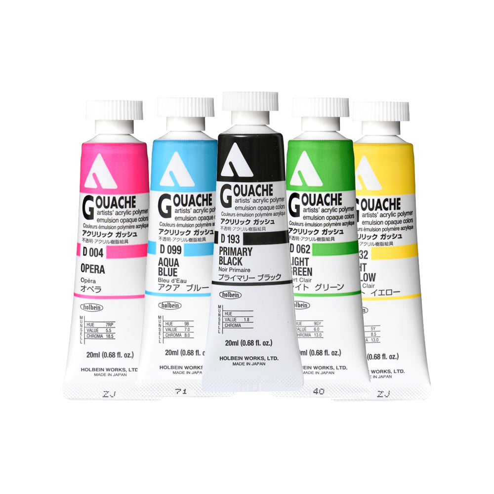 Holbein Acrylic Gouache Tubes, colors 55-110 (part 2/2)