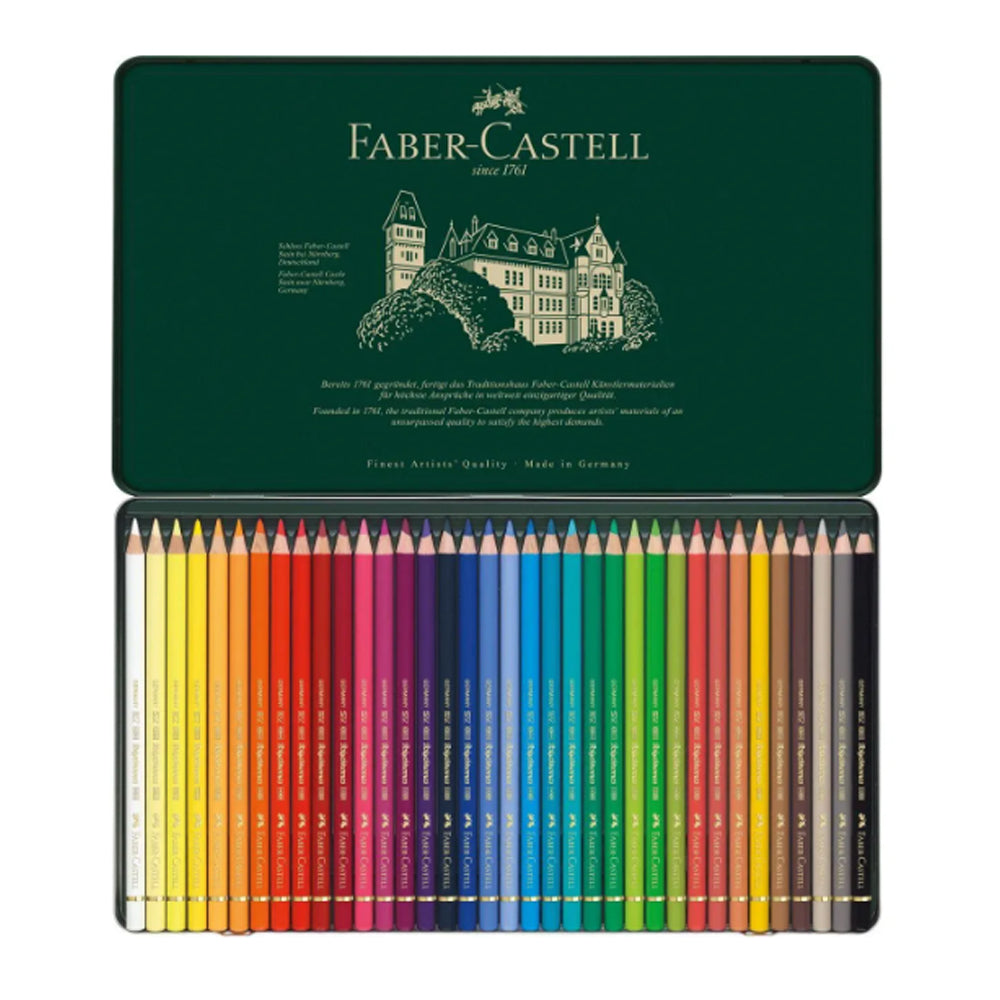 Faber-Castell Polychromos Colour Pencils Set in a Tin Box, 36 colours