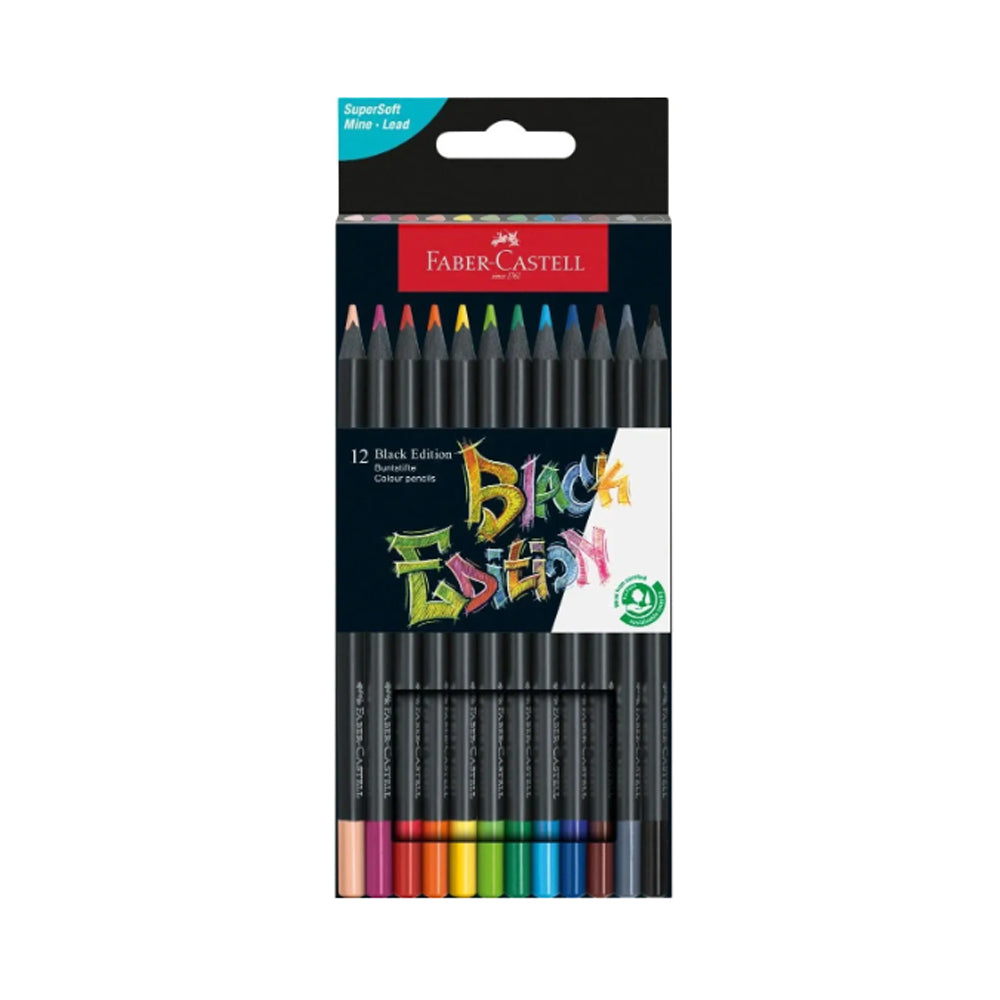 Faber-Castell Black Edition Colour Pencils, 12 colours