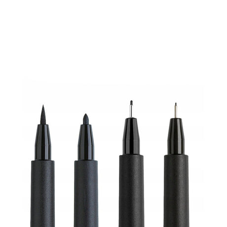 Faber-Castell Pitt Artist India Ink Pen Set, 4 pcs., Black, SB, 1.5, F, XS