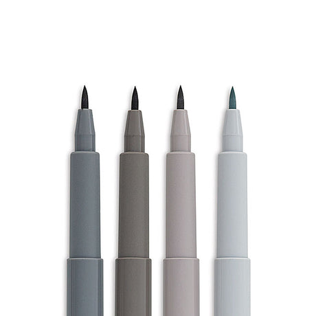 Faber-Castell Pitt Artist India Ink Pen Set, 4 pcs., Grey Shades, B