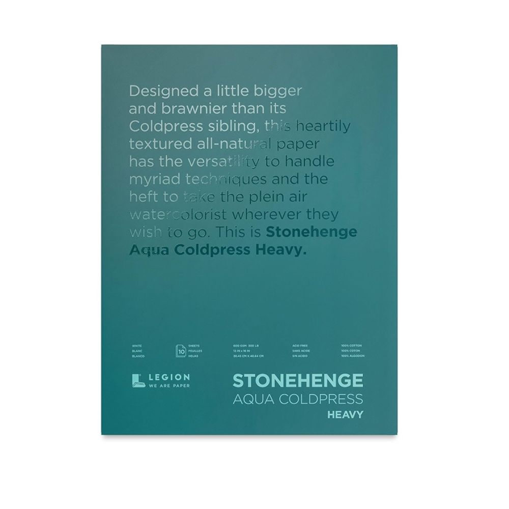 Stonehenge Aqua White watercolour paper, 10 sheets, 300 lb