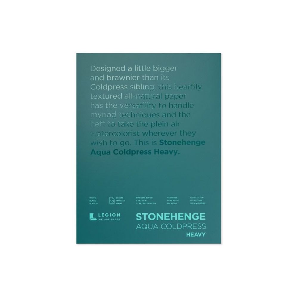 Stonehenge Aqua White watercolour paper, 10 sheets, 300 lb