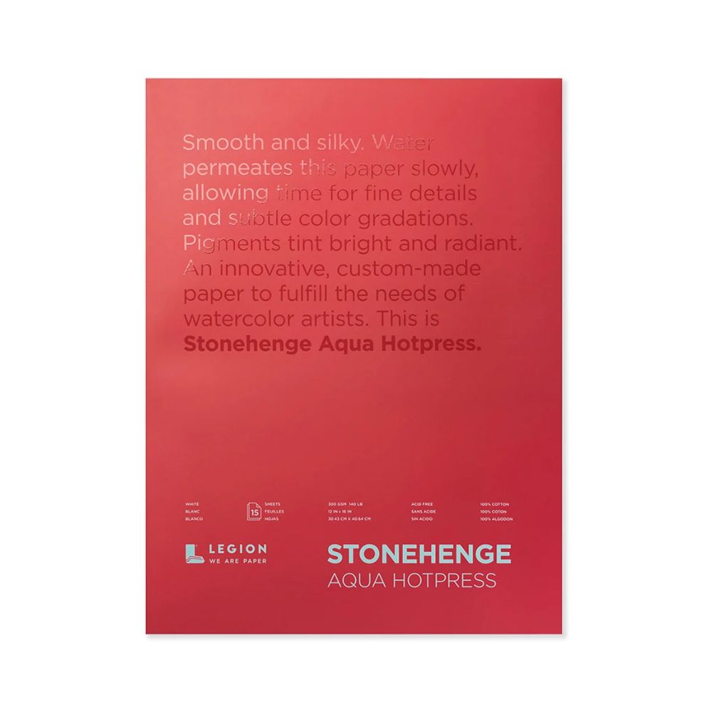 Stonehenge Aqua White watercolour paper, 15 sheets, 300 gsm
