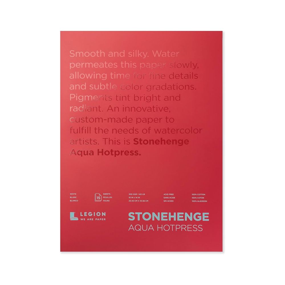 Stonehenge Aqua White watercolour paper, 15 sheets, 300 gsm