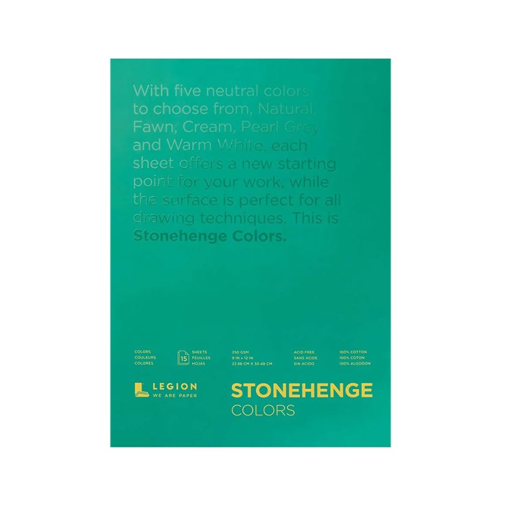 Stonehenge Colours drawing paper pad, 15 sheets, 250 gsm