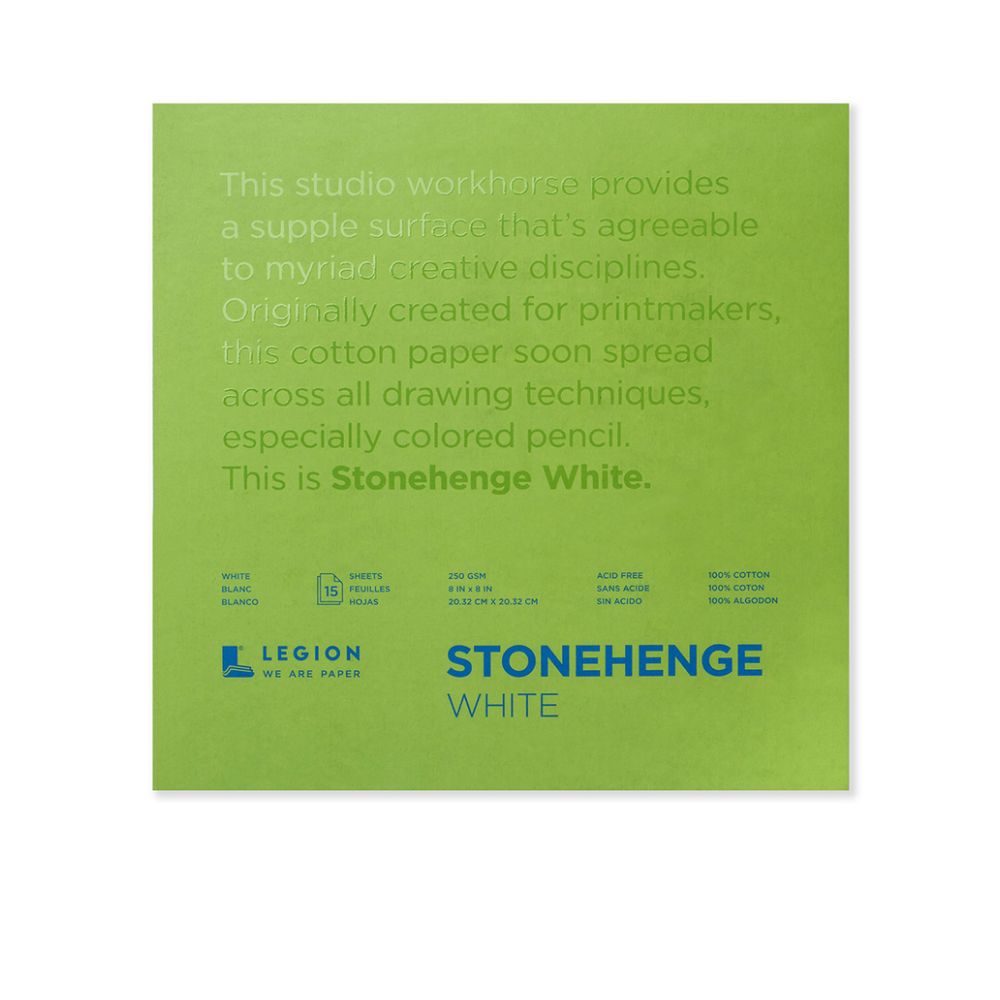 Stonehenge White drawing paper pad, 15 sheets, 250 gsm