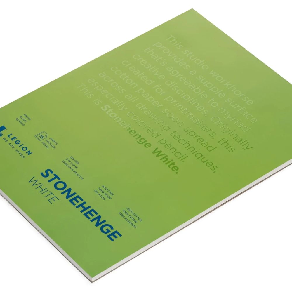 Stonehenge White drawing paper pad, 15 sheets, 250 gsm