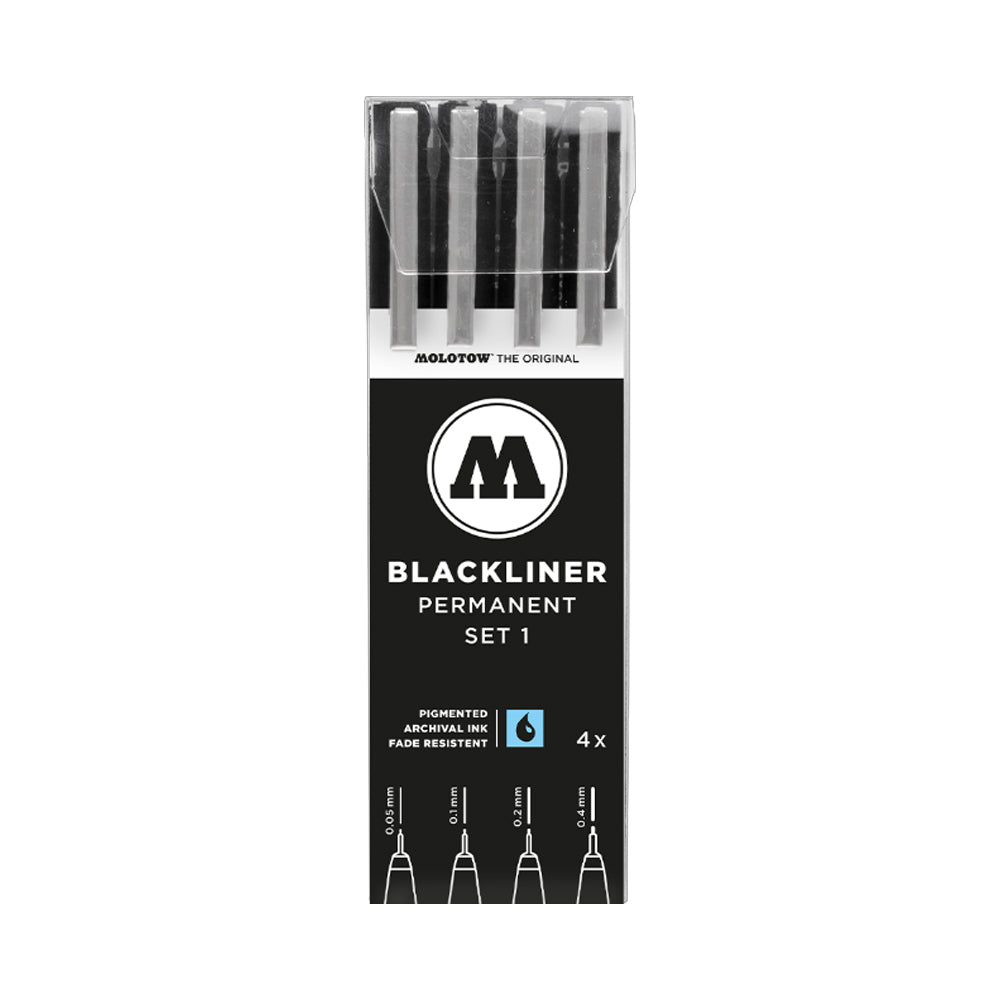 Molotow Water-Proof Blackliners Set, 4 pcs.