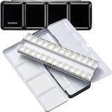 MEEDEN Empty Watercolor Paint Palette Tin Box with 24 Half-Pans