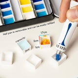 MEEDEN Empty Watercolor Paint Palette Tin Box with 24 Half-Pans