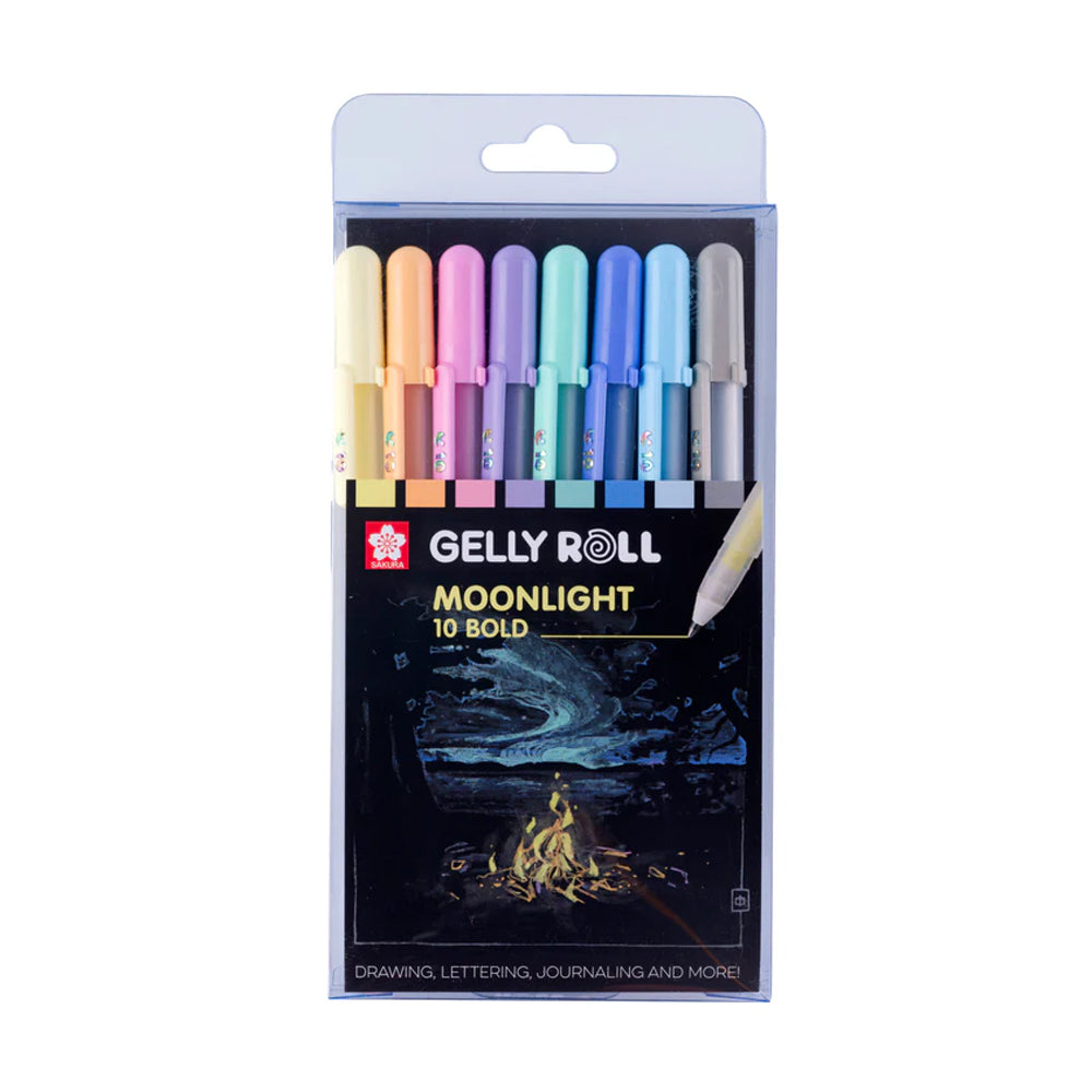 Sakura Gelly Roll Gel Pens Set Moonlight 10 Pastel, 8 colors
