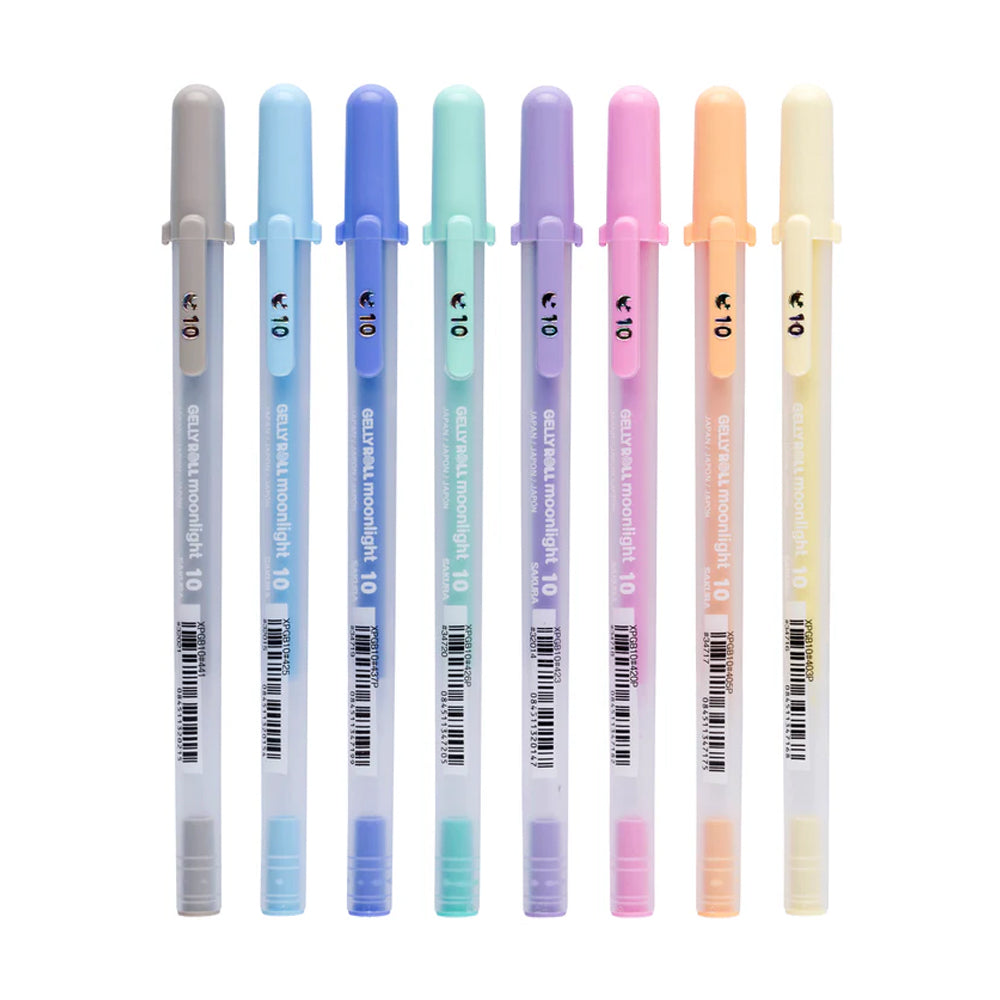 Sakura Gelly Roll Gel Pens Set Moonlight 10 Pastel, 8 colors