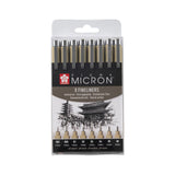 Sakura Pigma Micron Black Fineliner Set, 8 Pens