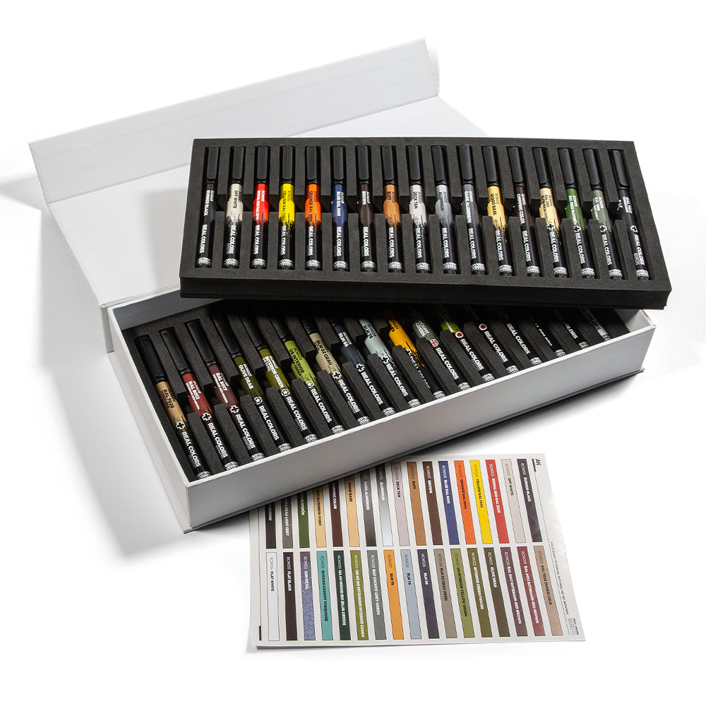 AK Interactive Special Box Real Colors Markers, 34 pcs.