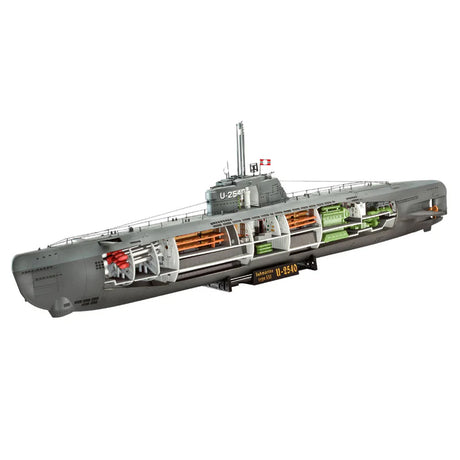 Revell German Submarine Type XXI with Interior Scale Model, 1:144
