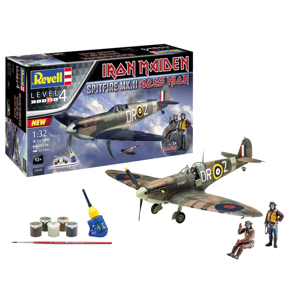 Revell Spitfire Mk.II Aces High Iron Maiden Scale Model Gift Set, 1:32