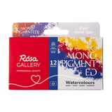 ROSA Gallery Watercolour Metal Tin Set - Monopigmented, 12 colours