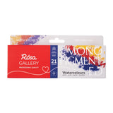 ROSA Gallery Watercolour Metal Tin Set - Monopigmented, 21 colours